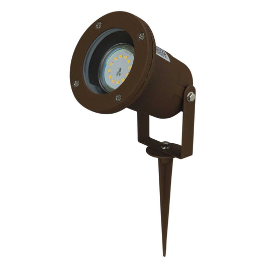 Searchlight Spikey Cast Aluminium Spike LED Light Rust Brown