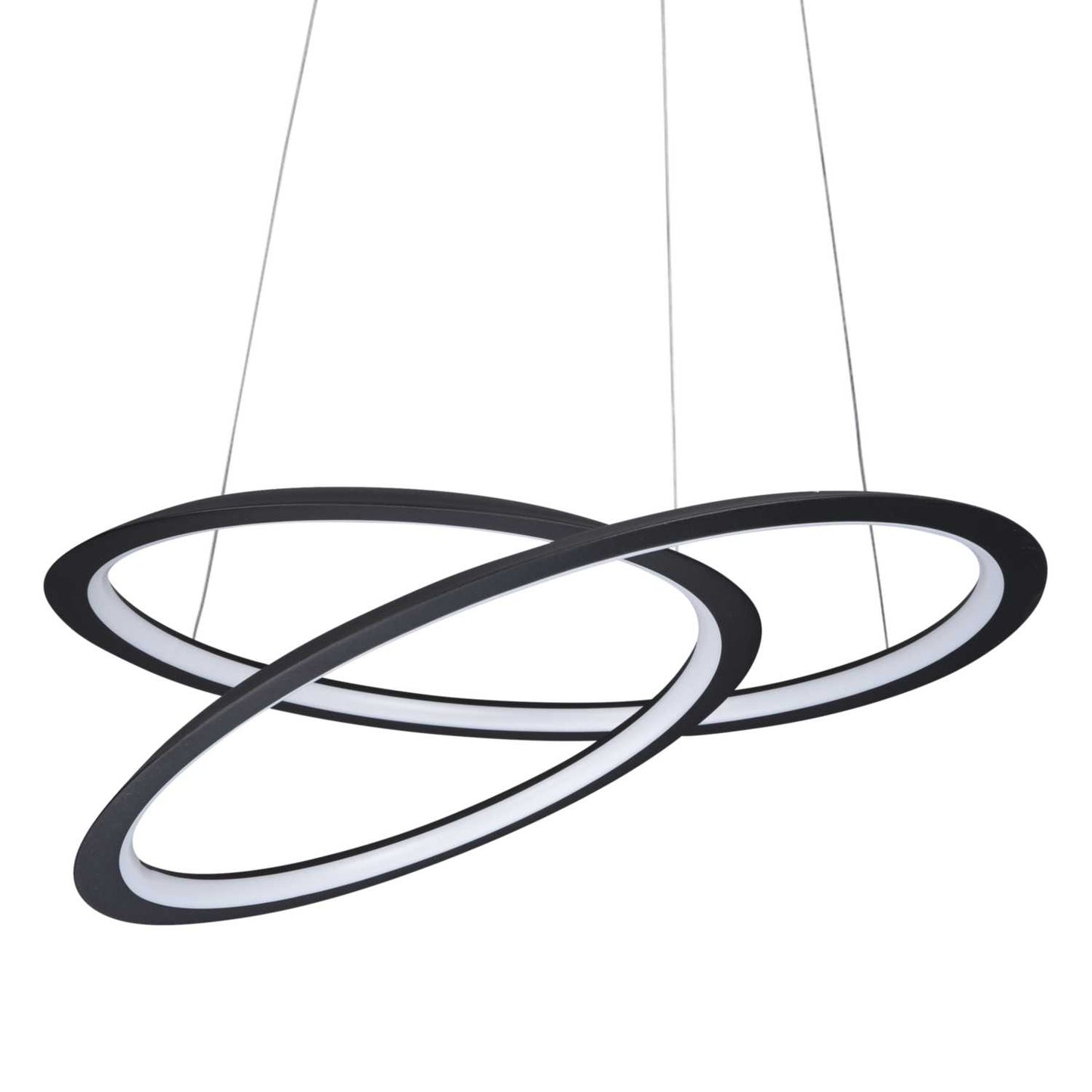 Searchlight Swirl II LED Pendant Ceiling Light Sand Black / Opal 3000K
