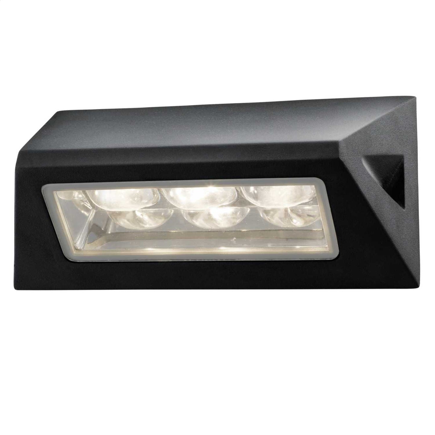 Searchlight 3 Light Outdoor LED Light Black and Glass Finish
