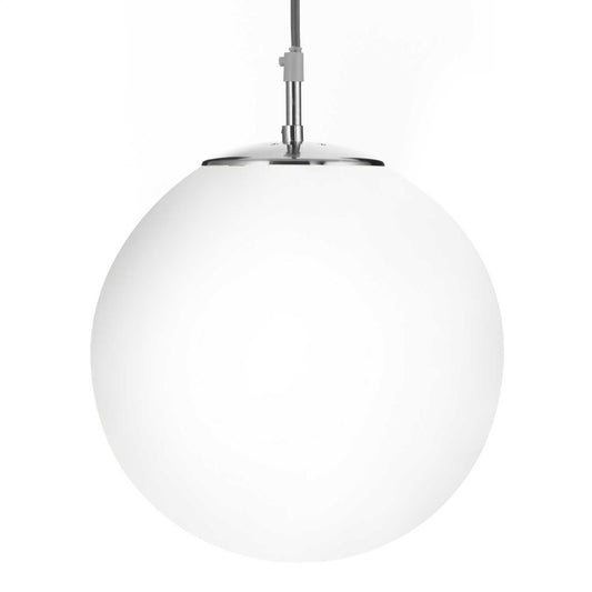 Searchlight Atom Opal Ceiling Light Satin Silver / Opal with Cable
