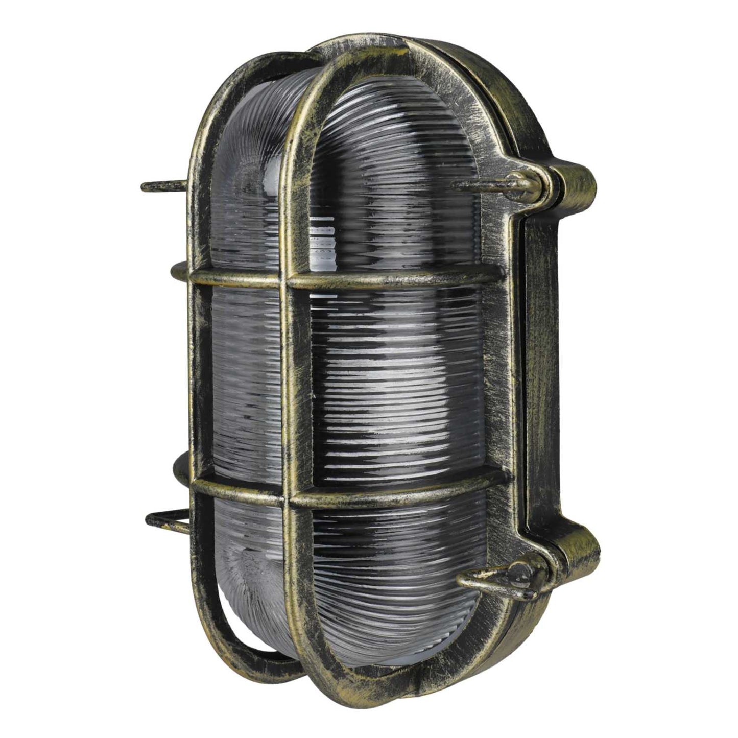 Searchlight ES/E27 Oval Bulkhead Black / Gold