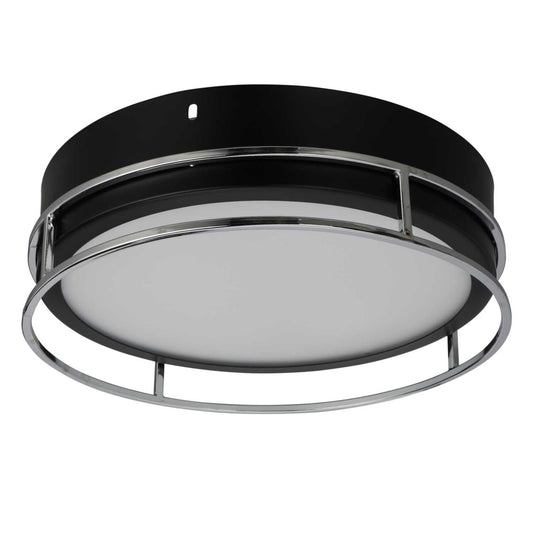 Searchlight Phoenix 2 Light Flush Fitting Black / Chrome