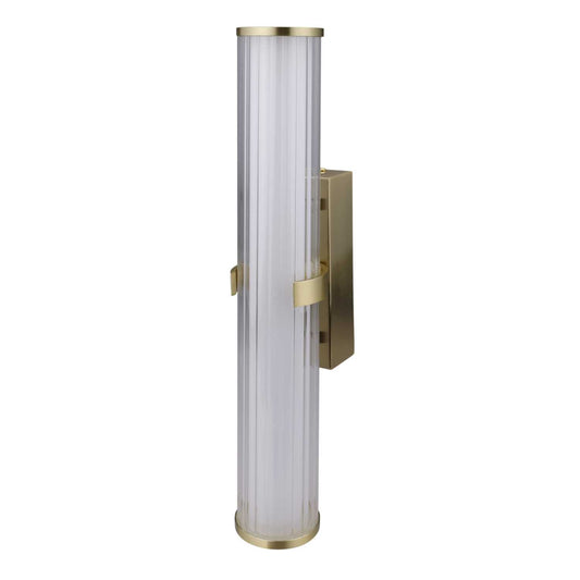 Searchlight Clamp 17W LED Wall Light with Ribbed Opal Diffuser 3000K