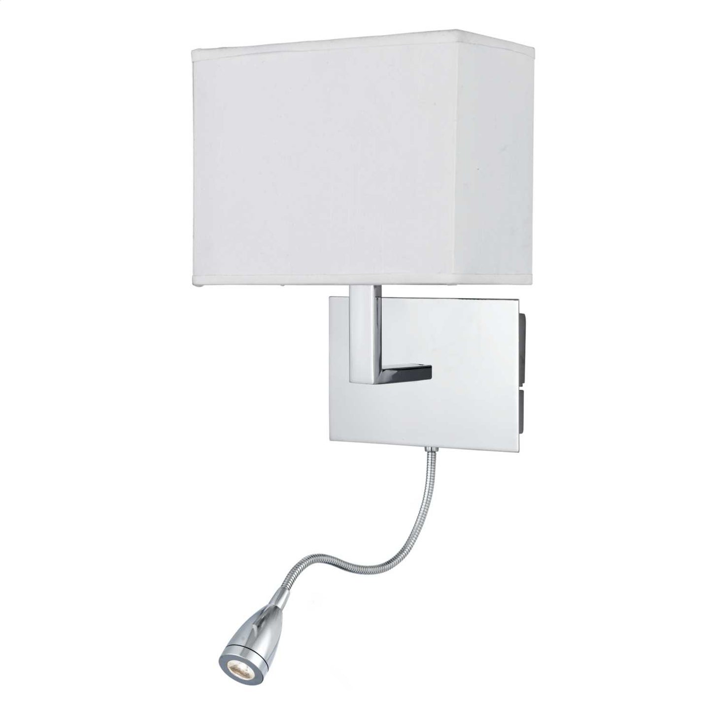Searchlight 2 Wall Light Chrome with Fabric Shade