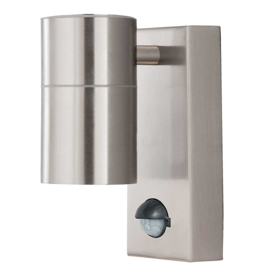 Searchlight Metro GU10 LED Wall Light with PIR Stainless Steel