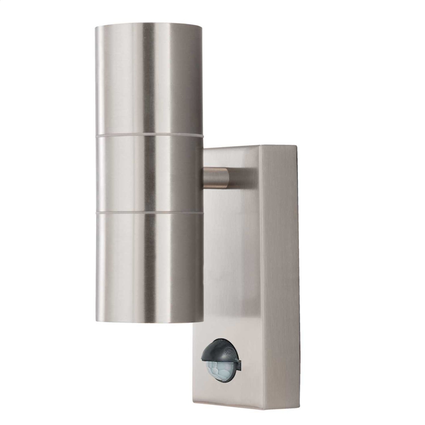 Searchlight Metro GU10 LED Up / Down Wall Light with PIR Stainless Steel