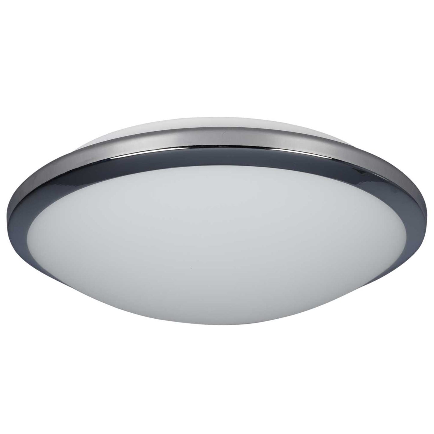 Searchlight 14W LED Flush Light Chrome with Frosted Glass Shade 3500K