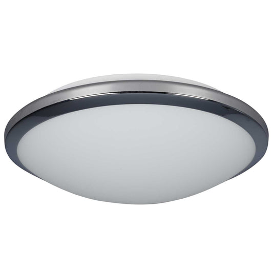 Searchlight 14W LED Flush Light Chrome with Frosted Glass Shade 3500K