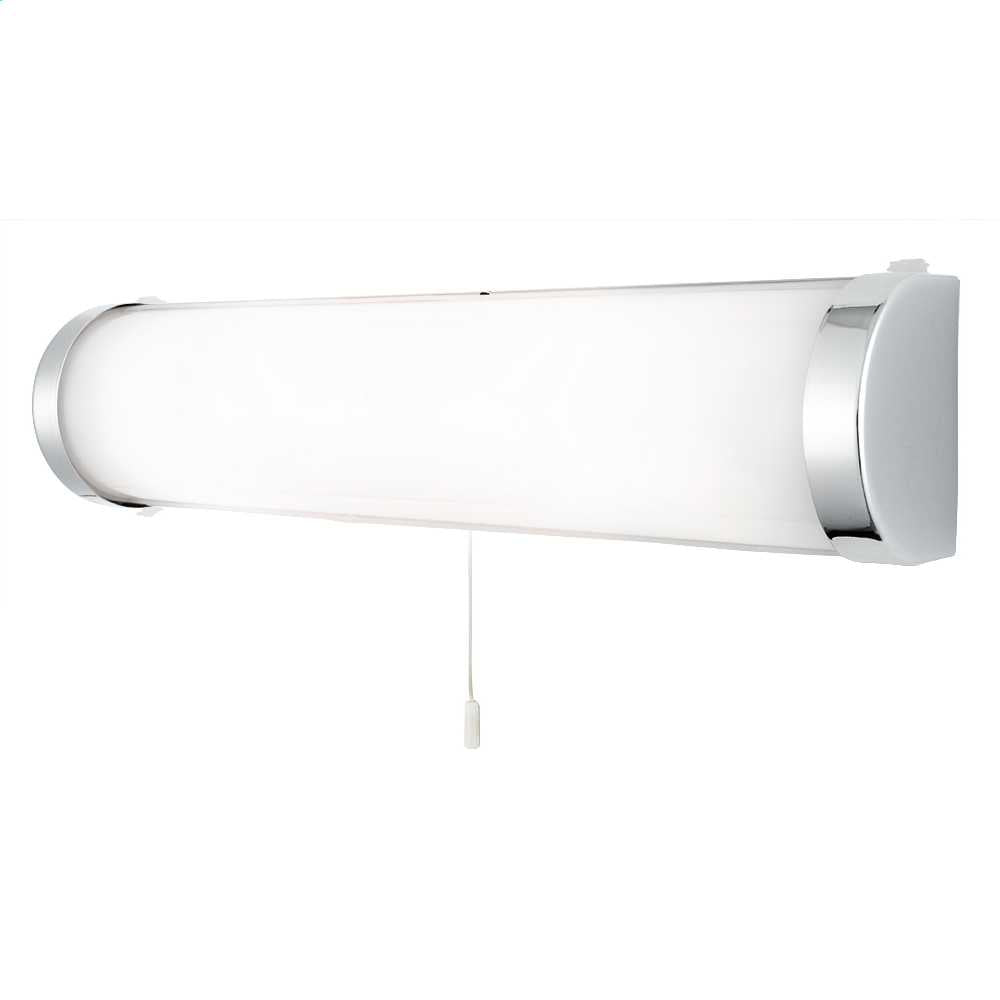 Searchlight Bathroom Wall Light with White Glass Polished Chrome