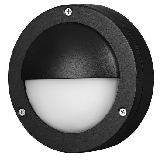 Searchlight 2.9W LED Round Outdoor Wall Light Black 4000K