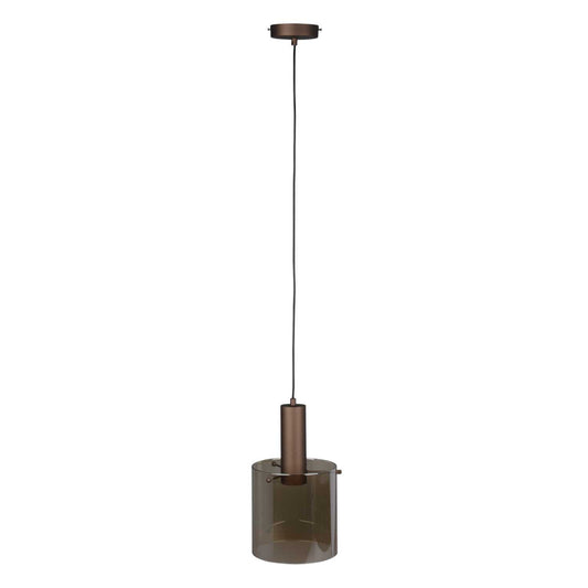 Searchlight Sweden Pendant Mocha Metal with Amber Glass