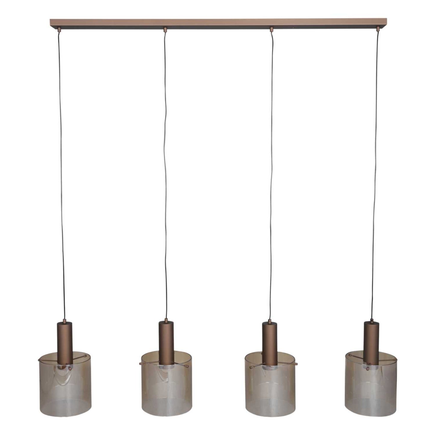 Searchlight Sweden 4 Light Bar Pendant Mocha Metal with Amber Glass