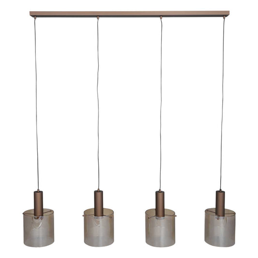 Searchlight Sweden 4 Light Bar Pendant Mocha Metal with Amber Glass