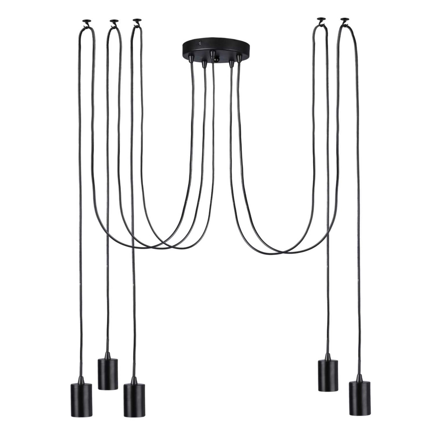 Searchlight Squiggle 5 Light Pendant Black