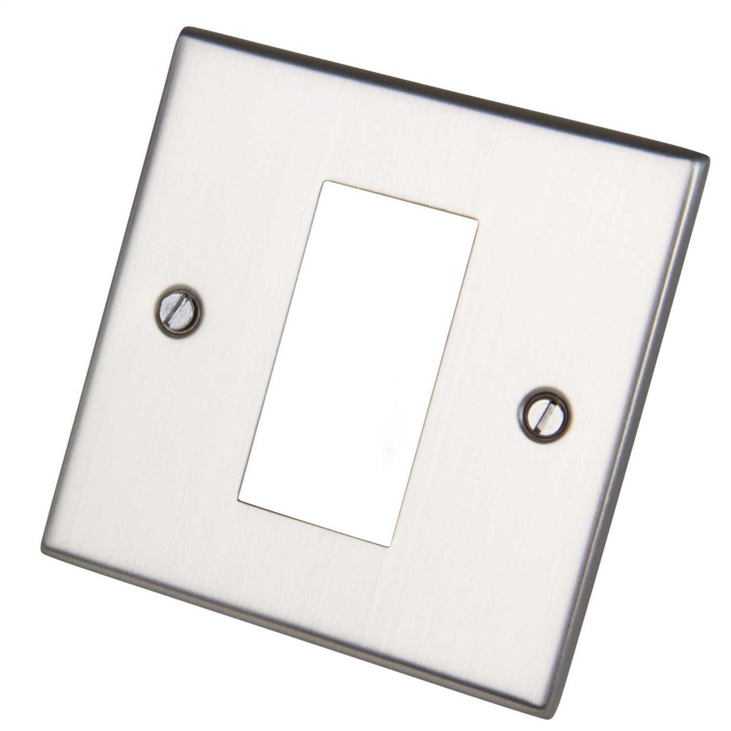 LGA Selectric 1 Gang 1 Module Front Plate Satin Chrome