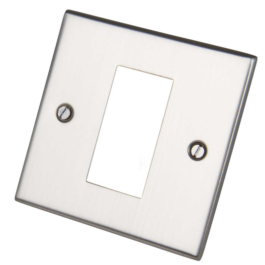LGA Selectric 1 Gang 1 Module Front Plate Satin Chrome