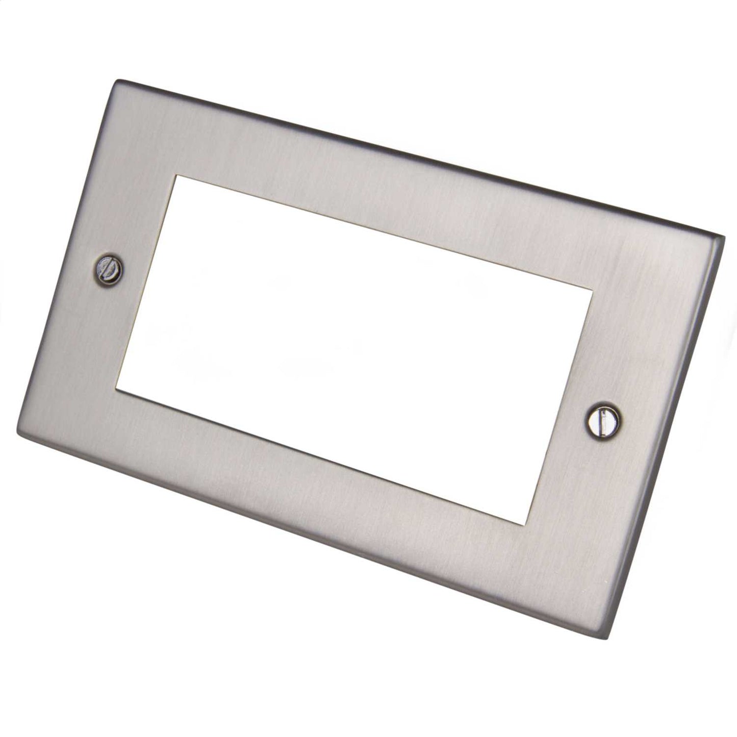 LGA Selectric 2 Gang 4 Module Front Plate Satin Chrome