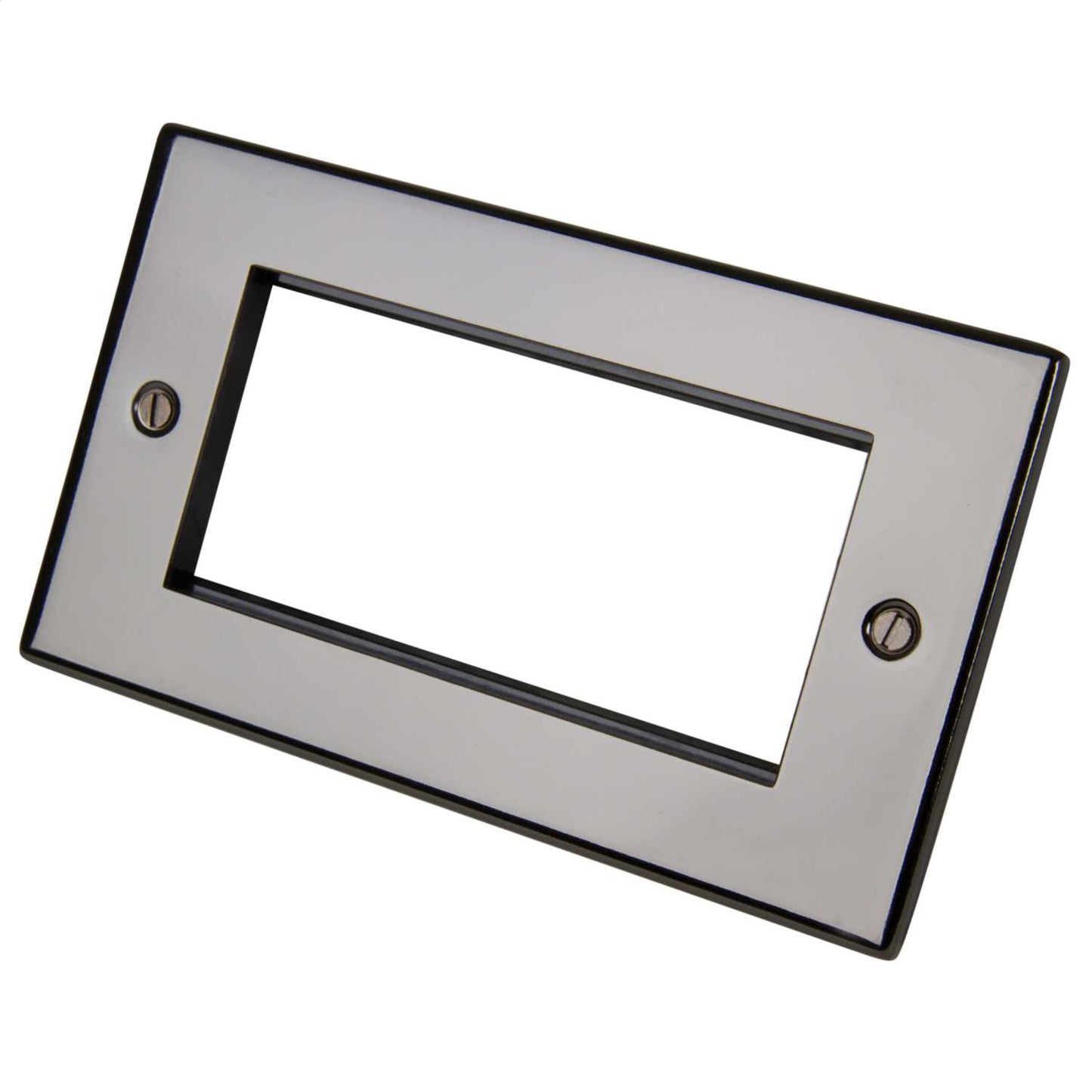 LGA Selectric 2 Gang 4 Module Front Plate Black Nickel