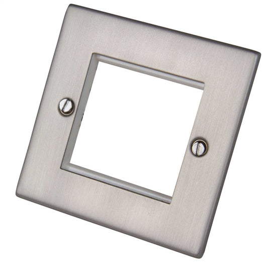 LGA Selectric 1 Gang 2 Module Front Plate Satin Chrome