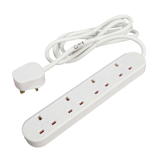 LGA Selectric 13A 2m 4 Gang Extension Lead White