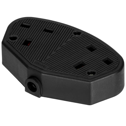 LGA Selectric 13A 2 Gang Heavy Duty Rubber Trailing Socket Black