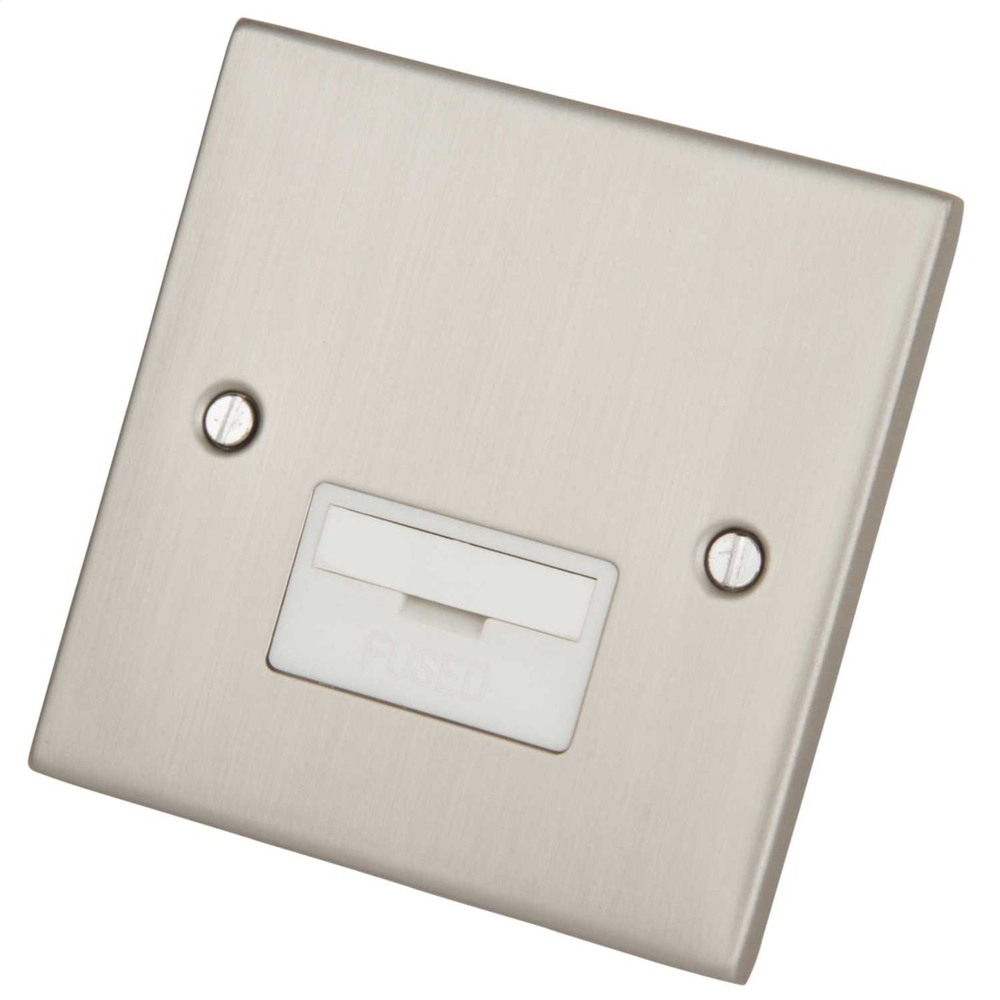 LGA Selectric 5M 13A Unswitched Fused Spur White Insert Satin Chrome