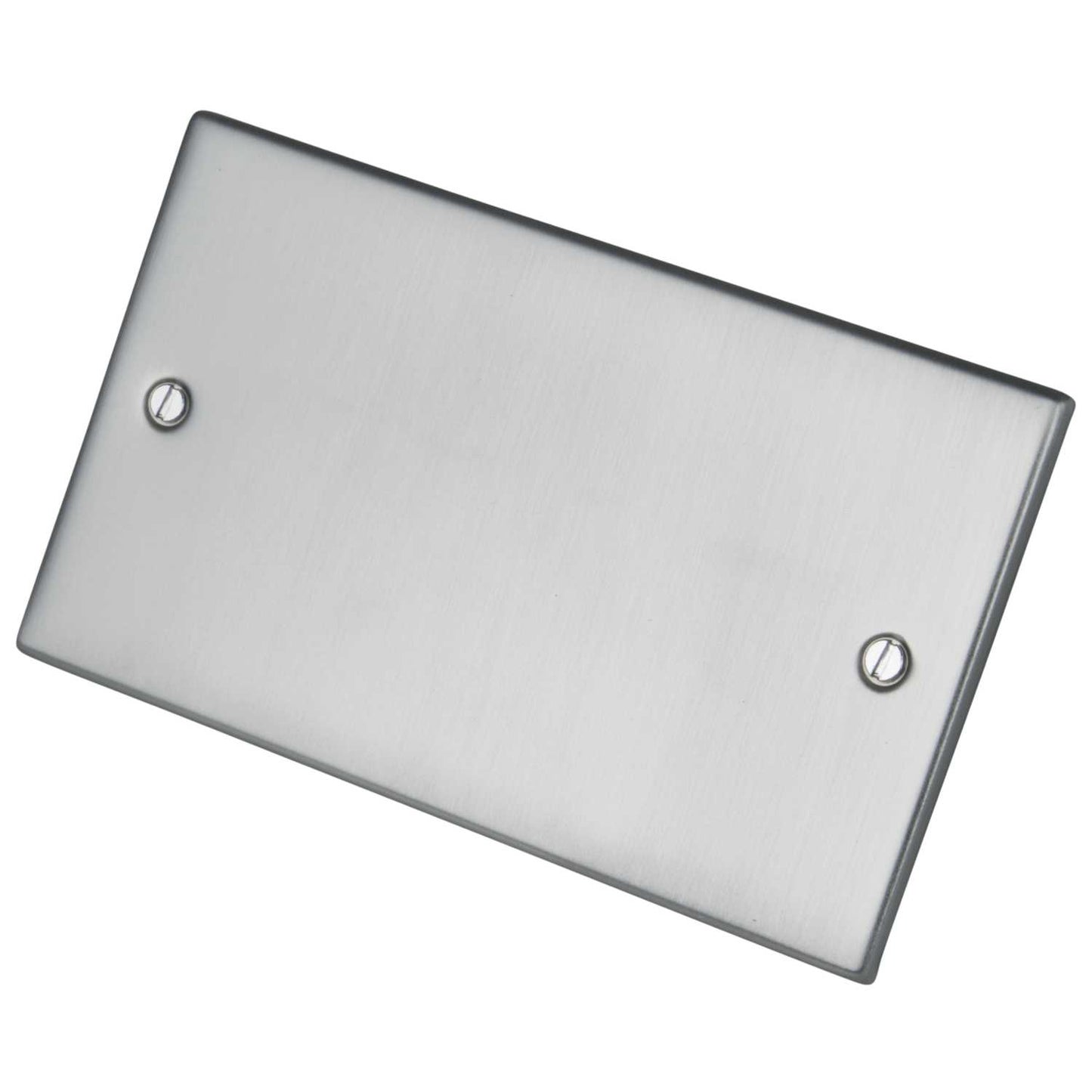 LGA Selectric 5M 2 Gang Blank Plate Satin Chrome