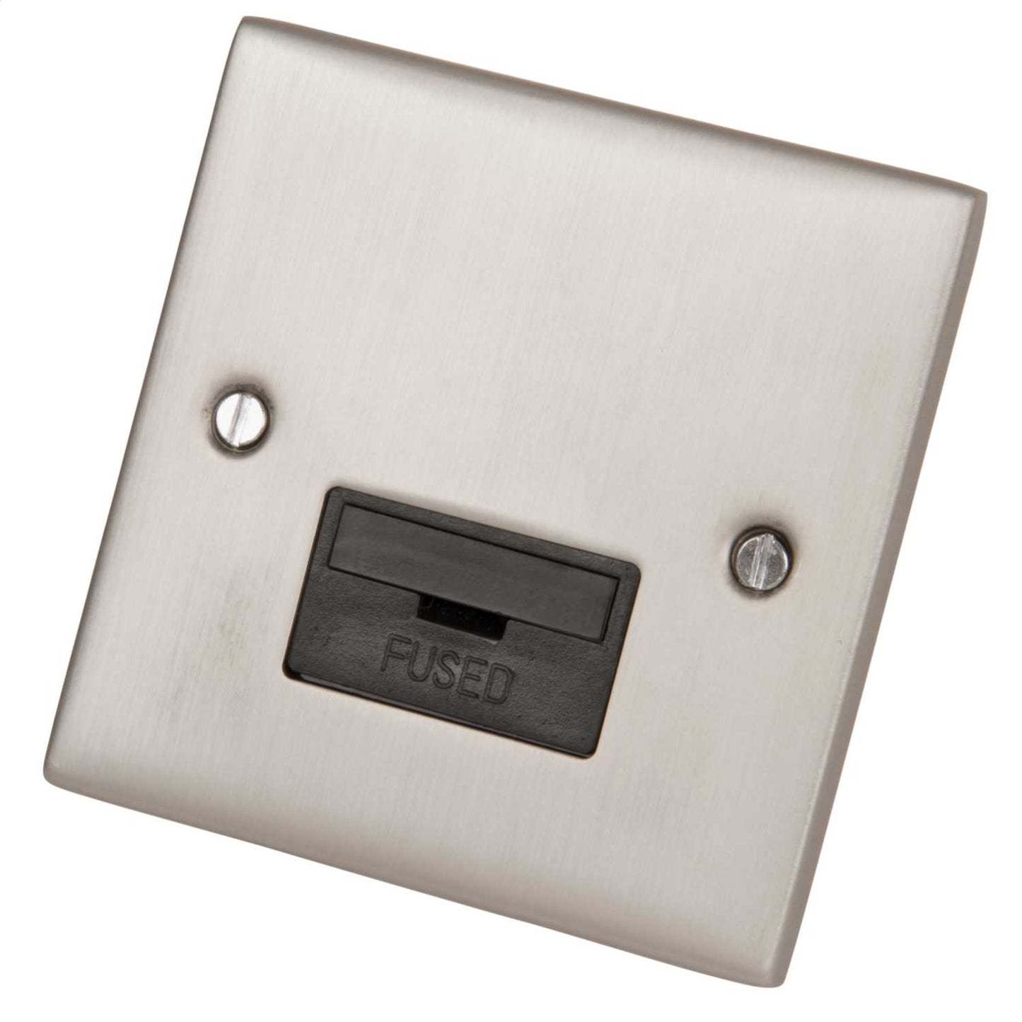 LGA Selectric 5M 13A Unswitched Fused Spur Black Insert Satin Chrome