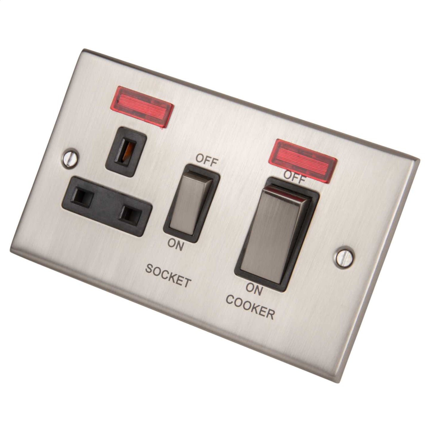 LGA Selectric 5M 45A DP Cooker Control Unit with Neon Metal / Black Insert Satin Chrome