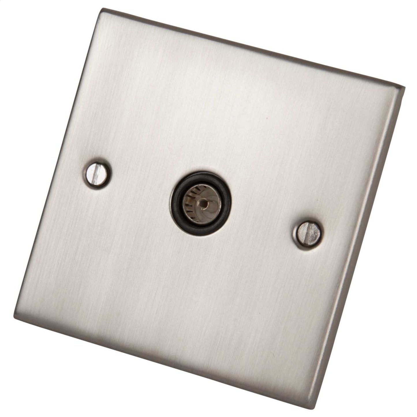 LGA Selectric 5M 1 Gang Coaxial Socket Black Insert Satin Chrome
