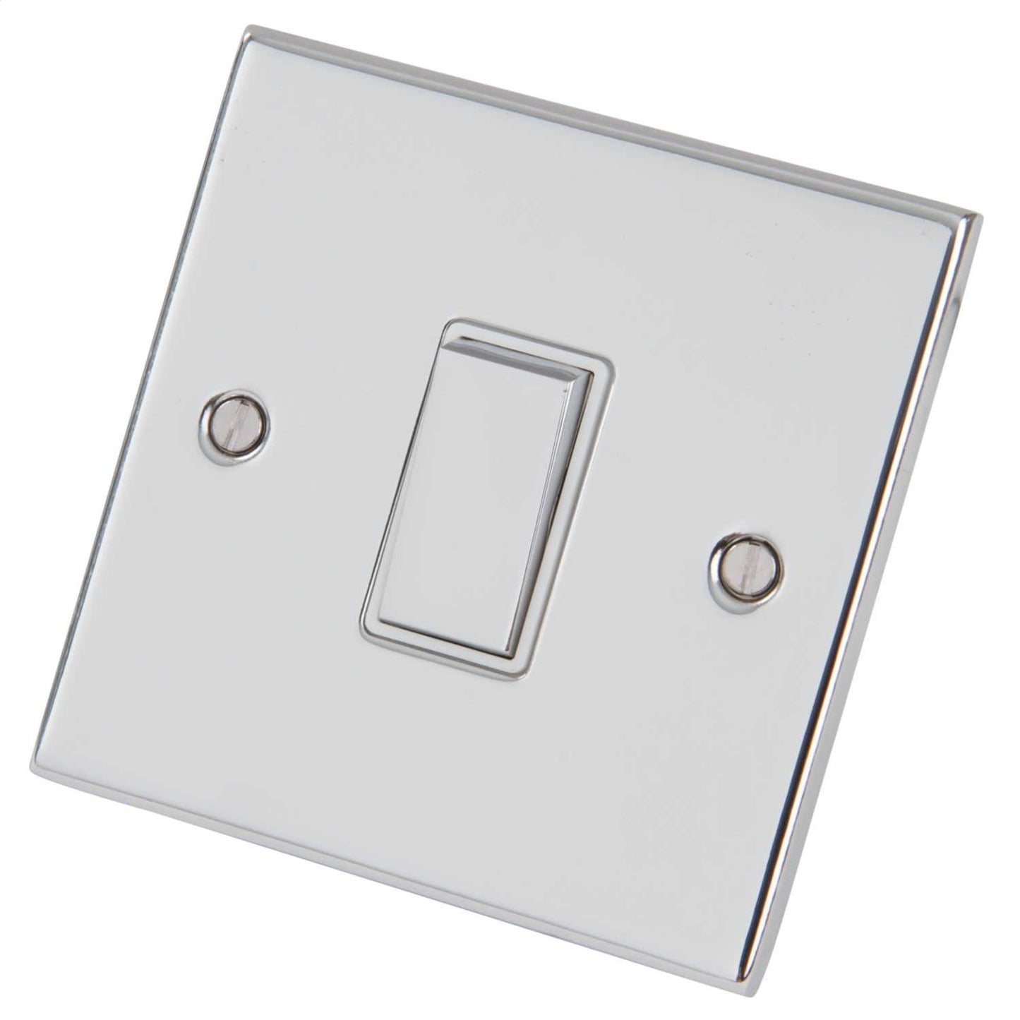 LGA Selectric 5M 10A 1 Gang 2 Way Switch Metal / White Insert Polished Chrome