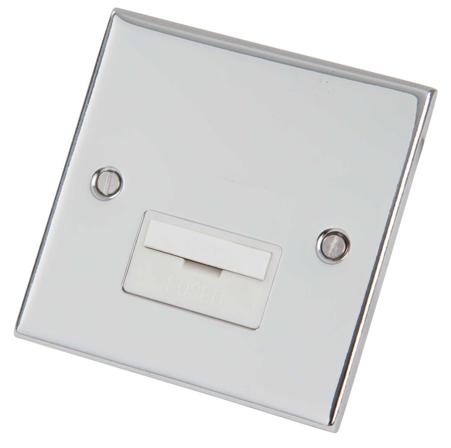 LGA Selectric 5M 13A Unswitched Fused Spur White Insert Polished Chrome