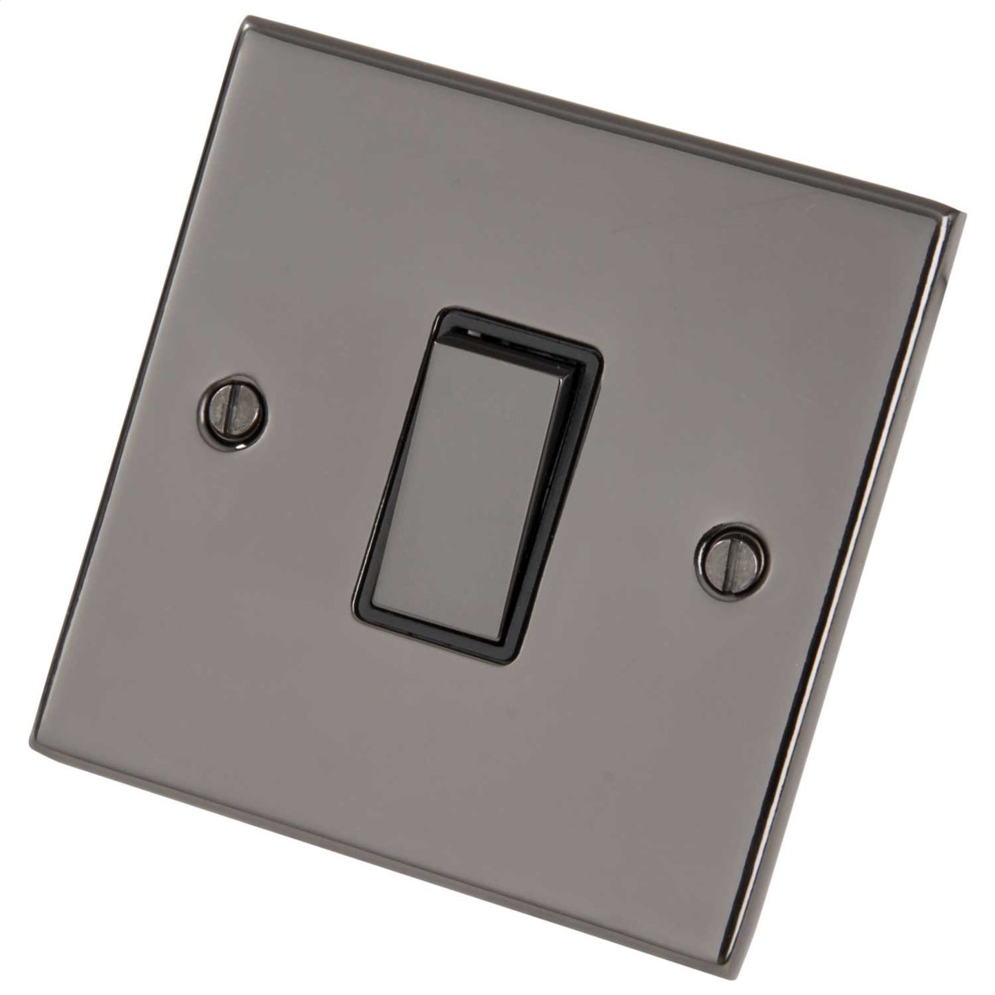 LGA Selectric 5M 20A DP Switch Metal / Black Insert Black Nickel