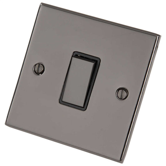 LGA Selectric 5M 20A DP Switch Metal / Black Insert Black Nickel