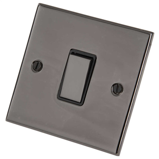 LGA Selectric 5M 10A 1 Gang Intermediate Switch Metal / Black Insert Black Nickel