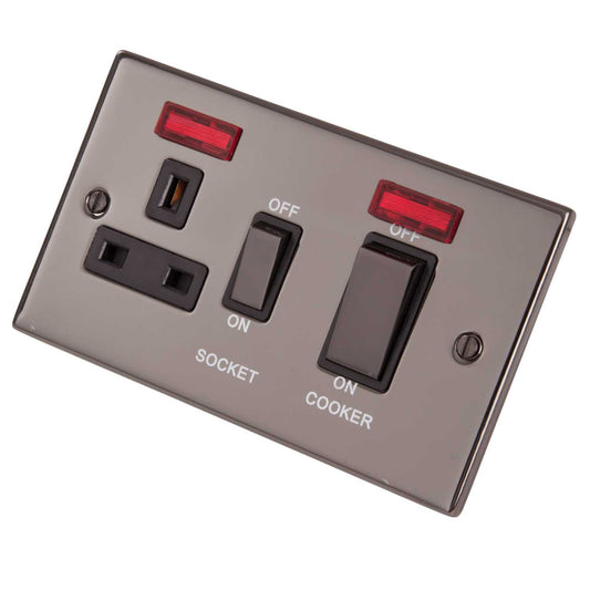 LGA Selectric 5M 45A DP Cooker Control Unit Metal / Black Insert Black Nickel