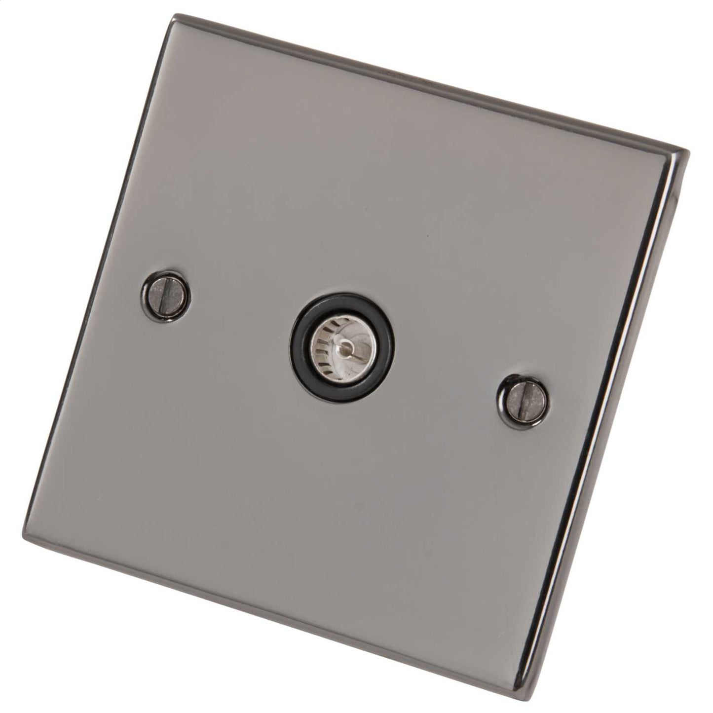 LGA Selectric 5M 1 Gang Coaxial Socket Black Insert Black Nickel