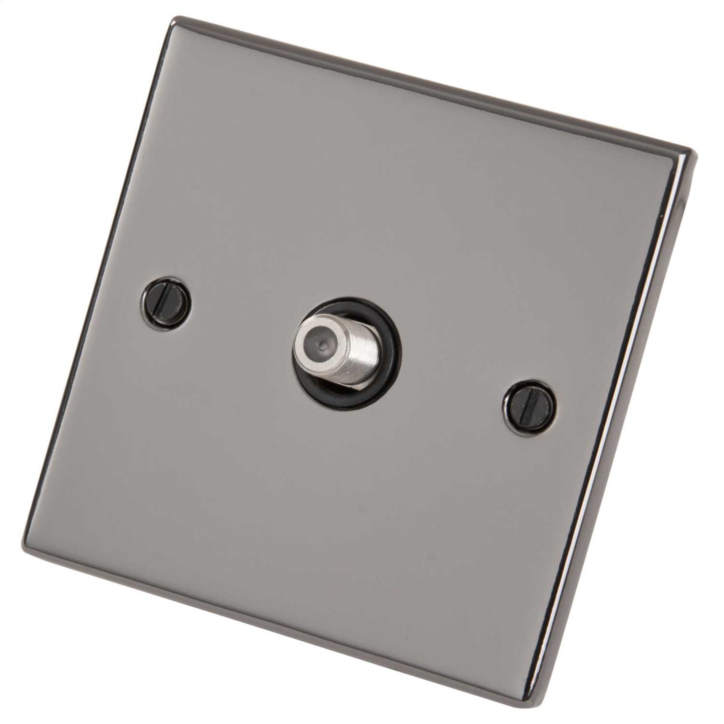 LGA Selectric 5M 1 Gang Satellite Socket Black Insert Black Nickel