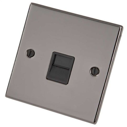 LGA Selectric 5M 1 Gang Master Telephone Socket Black Insert Black Nickel