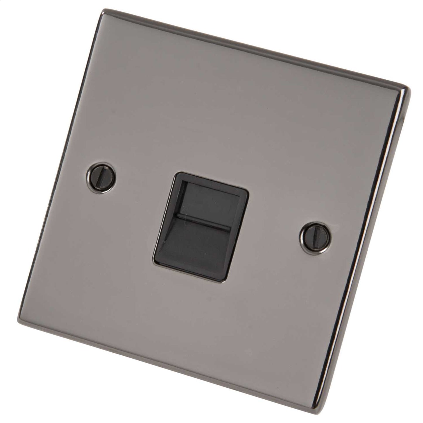 LGA Selectric 5M 1 Gang Secondary Telephone Socket Black Insert Black Nickel