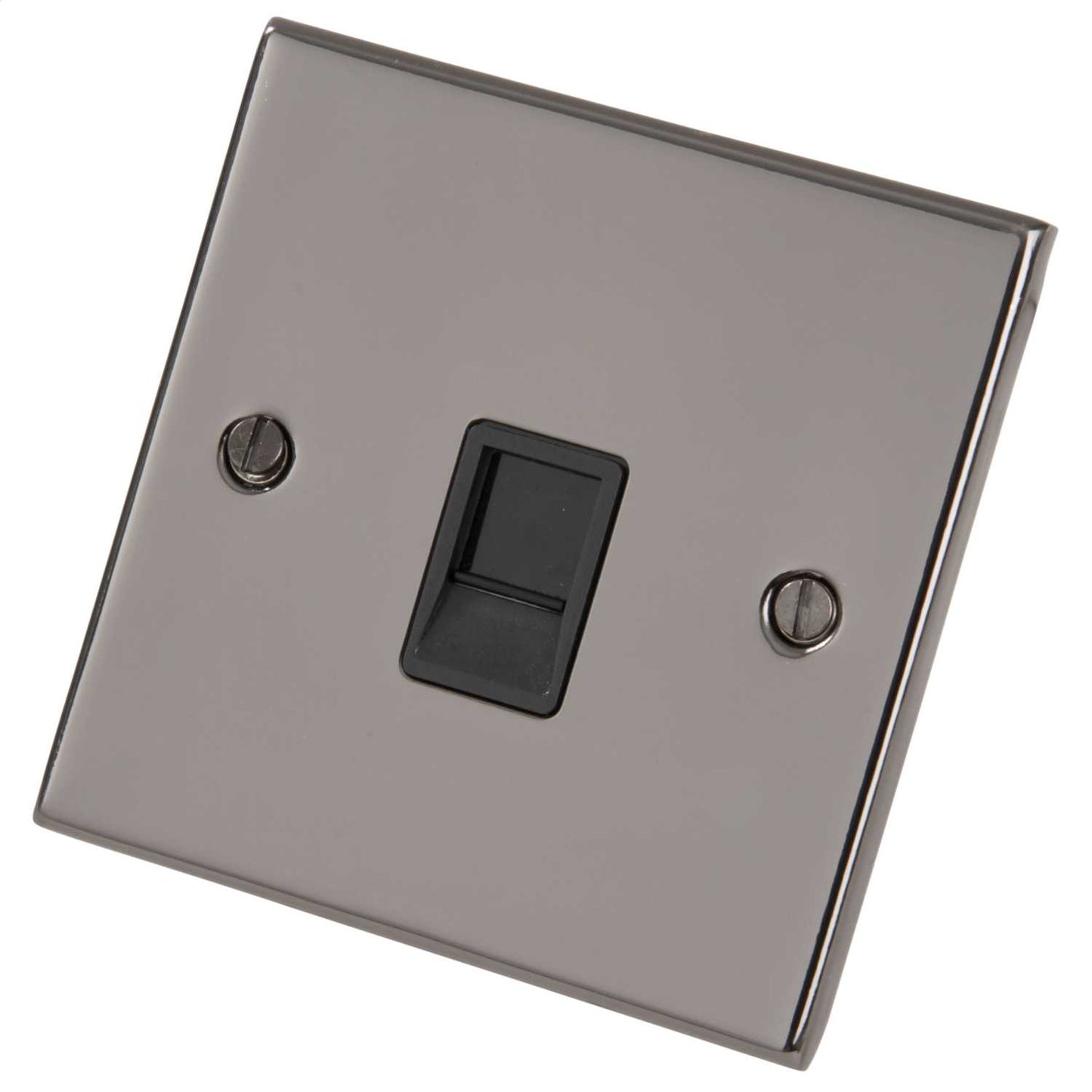 LGA Selectric 5M 1 Gang RJ45 Data Socket Black Insert Black Nickel