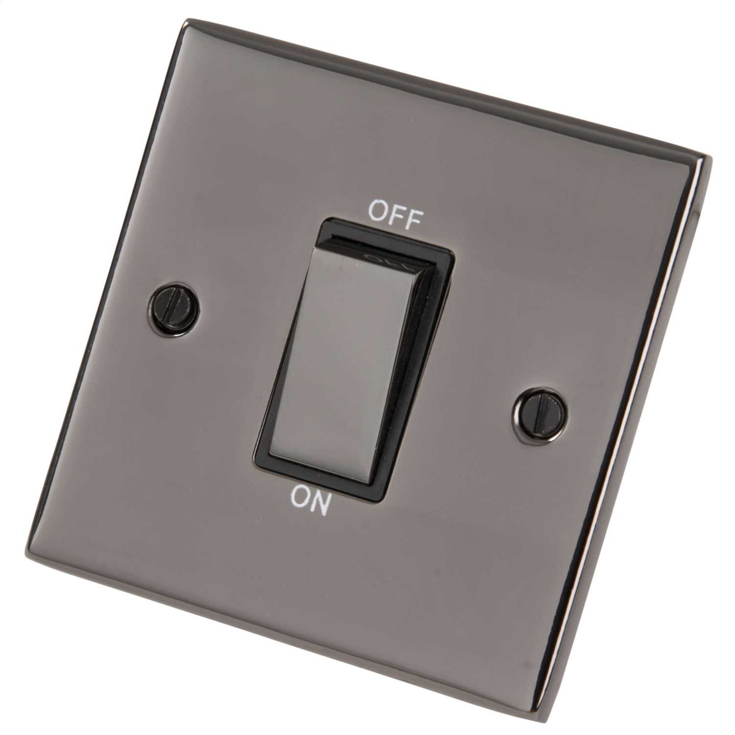 LGA Selectric 5M 45A DP 1 Gang Switch Black Insert Metal / Black Nickel