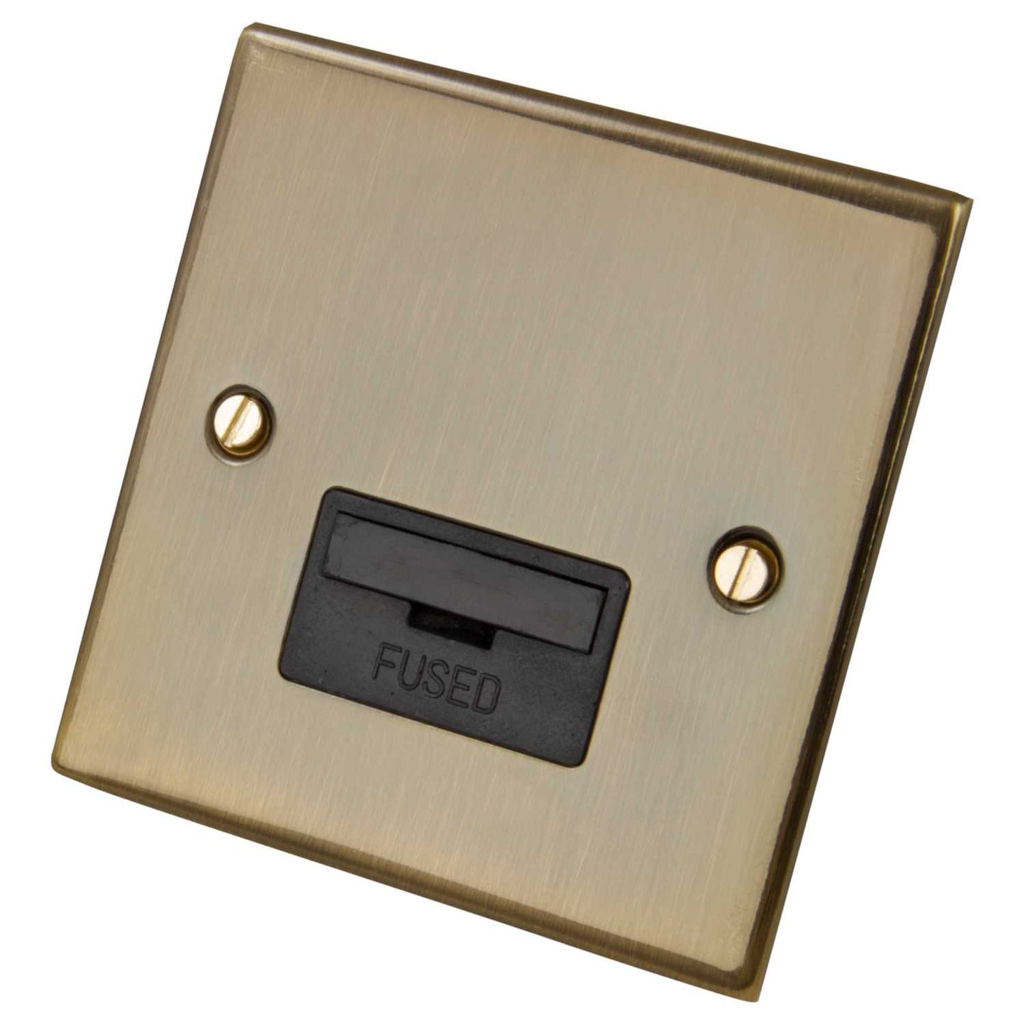 LGA Selectric 5M 13A Unswitched Fused Spur Black Insert Antique Brass