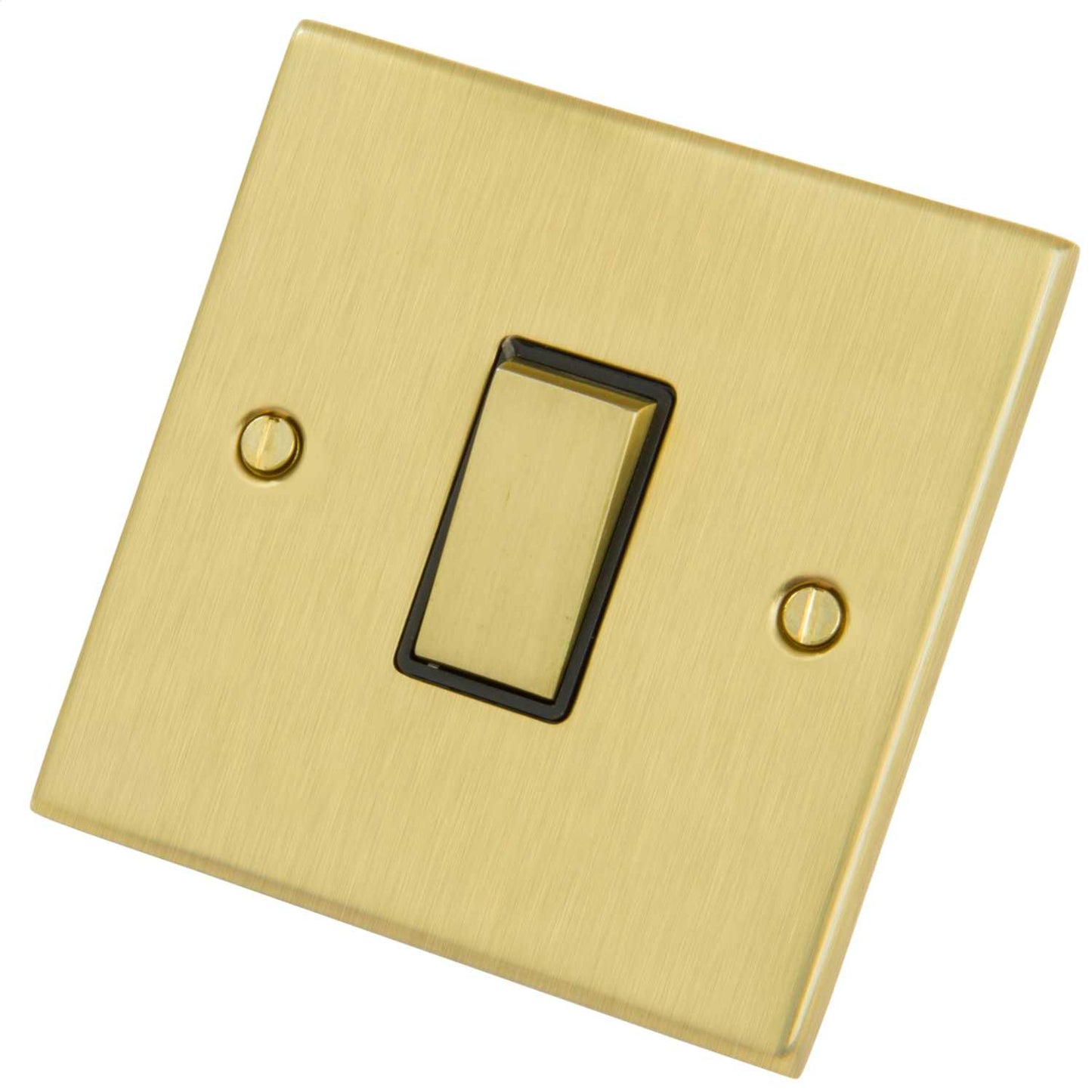 LGA Selectric 10A 1 Gang 2 Way Light Switch Black Insert Satin Brass