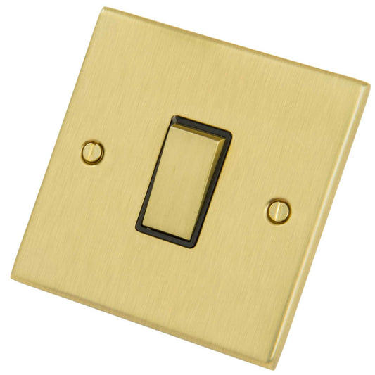 LGA Selectric 10A 1 Gang 2 Way Light Switch Black Insert Satin Brass