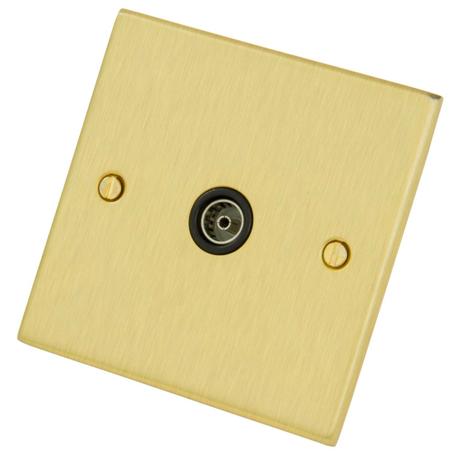 LGA Selectric 1 Gang Coaxial Socket Black Insert Satin Brass