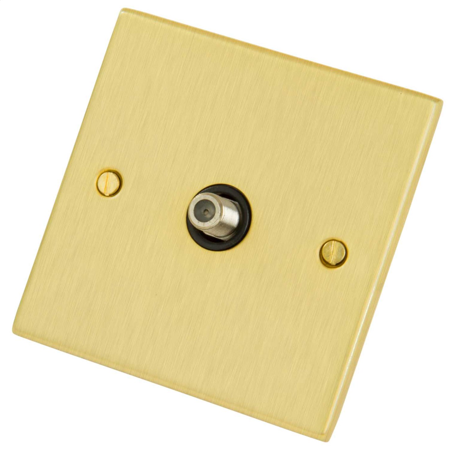 LGA Selectric 1 Gang Satellite Socket Black Insert Satin Brass