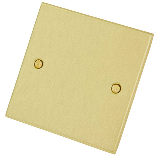 LGA Selectric 1 Gang Blank Plate Satin Brass