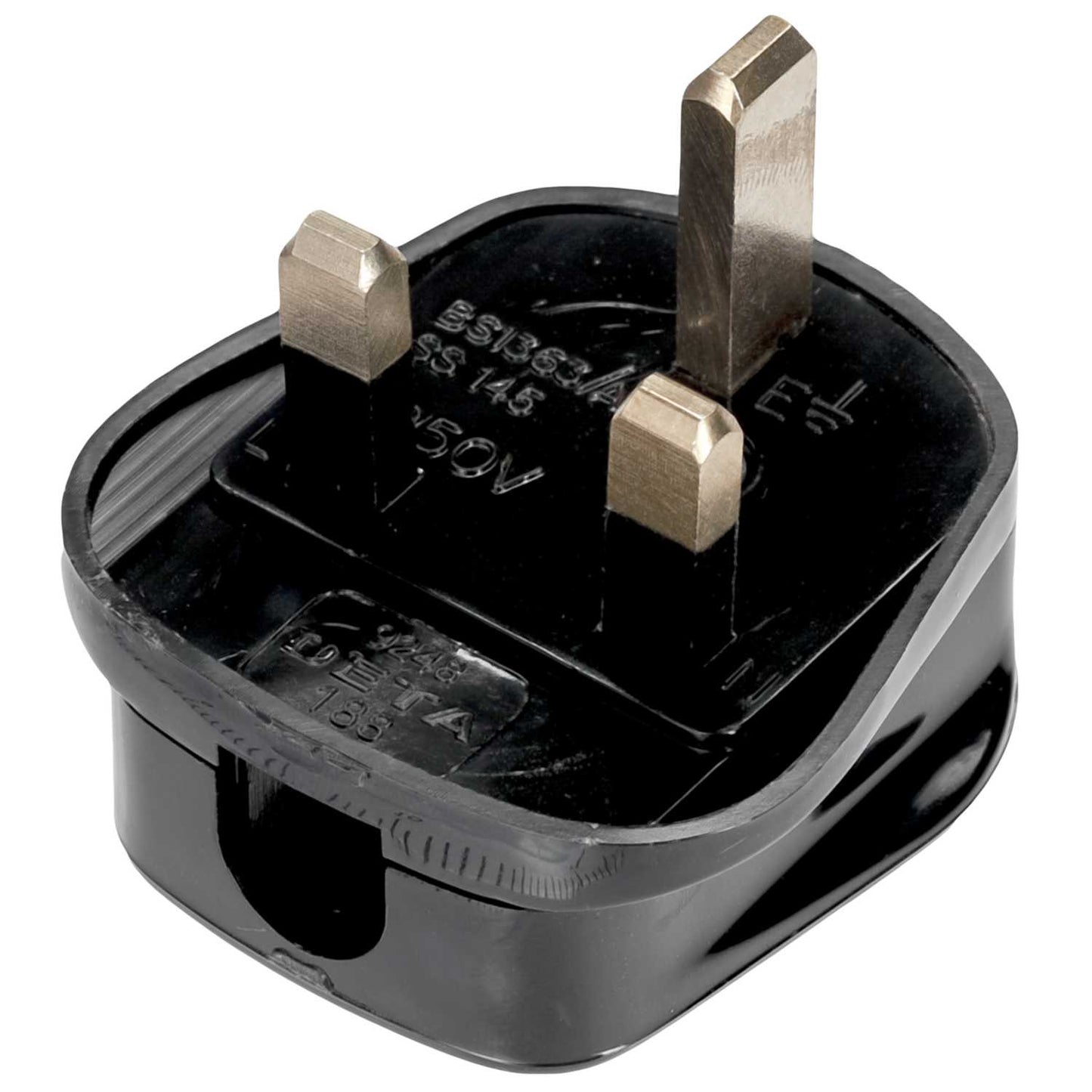 LGA Selectric 13A 3 Pin Resilient Plug Top Black
