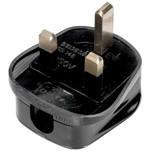 LGA Selectric 13A 3 Pin Resilient Plug Top Black